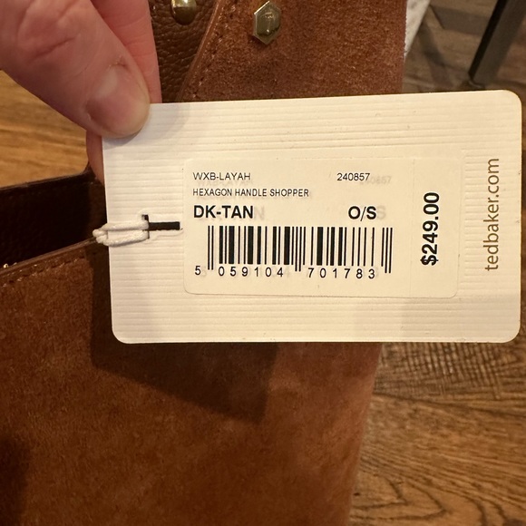 Ted Baker Leather And Suede Hexagon Handle Shopper Bag - Picture 12 of 17